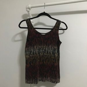 90s Vintage Fire Bedazzled Sparkle Glitter Top